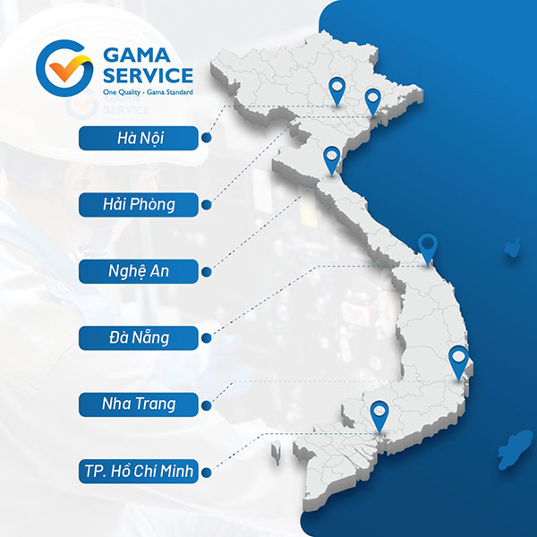 Trạm dịch vụ của Gama Service có mặt tại nhiều tỉnh thành trên toàn quốc